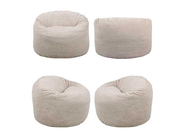 Pouf velours côtelé Beige 100 cm