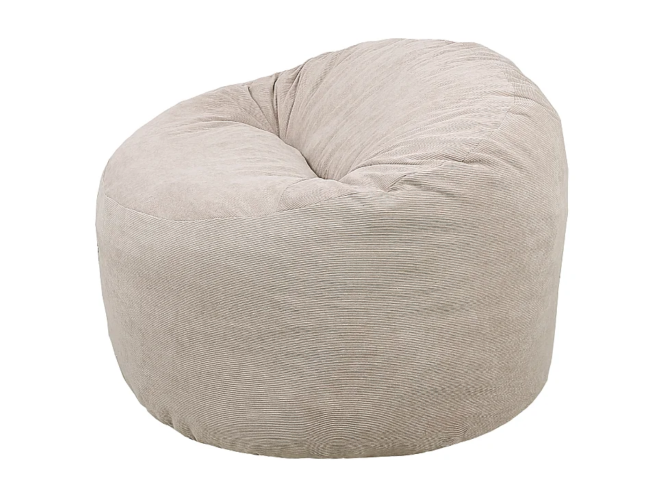 Pouf velours côtelé Beige 100 cm