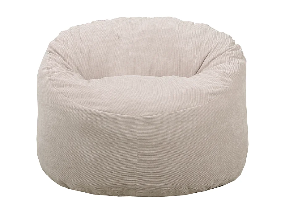 Pouf velours côtelé Beige 100 cm