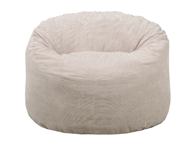 Pouf velours côtelé Beige 100 cm