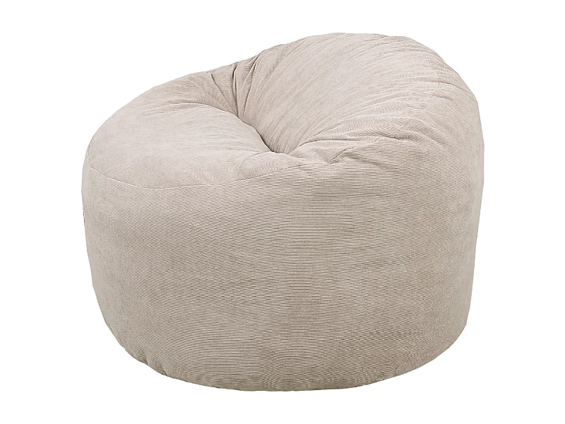 Pouf aus geripptem Samt 100 cm, Beige