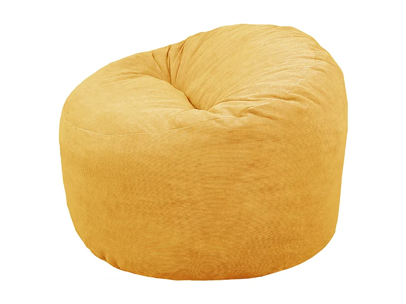 Pouf velours côtelé jaune 100 cm