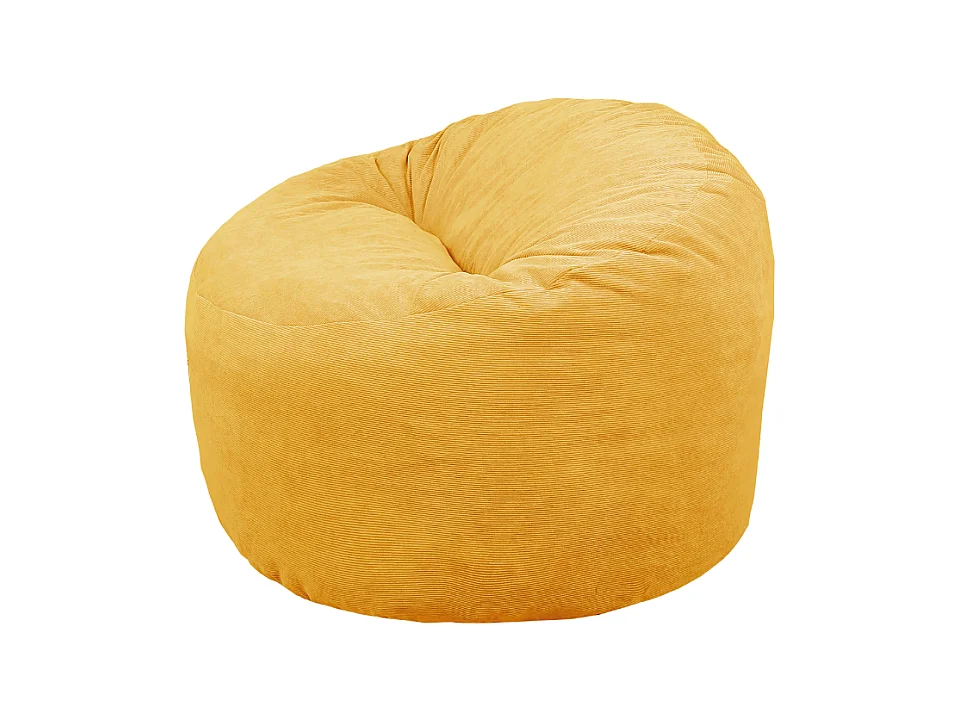 Pouf velours côtelé jaune 100 cm