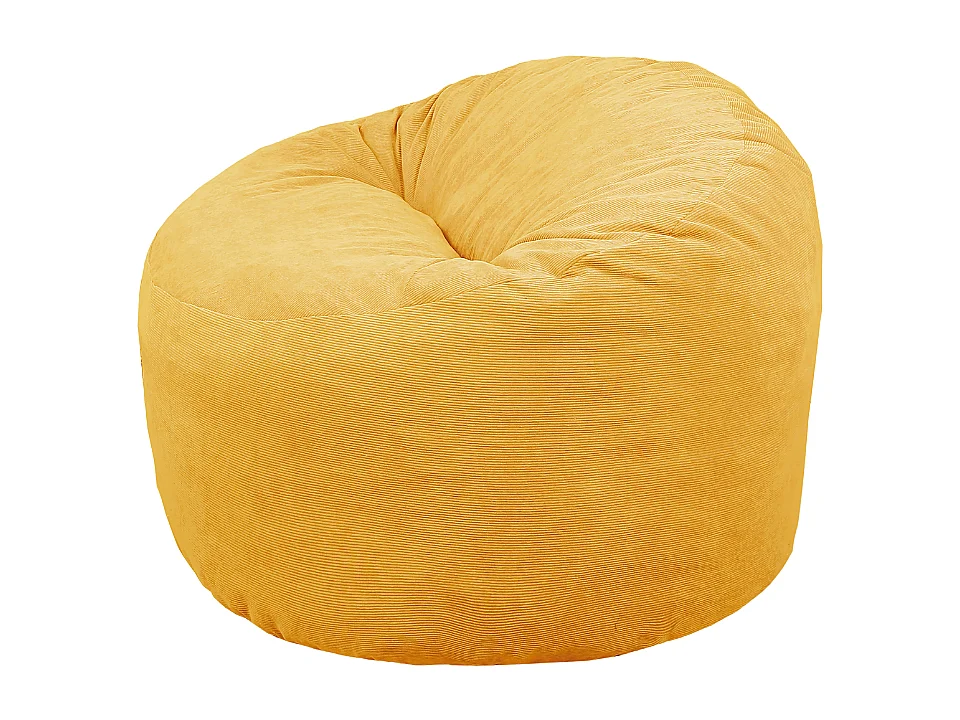 Pouf velours côtelé jaune 100 cm