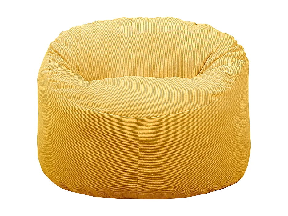 Pouf velours côtelé jaune 100 cm