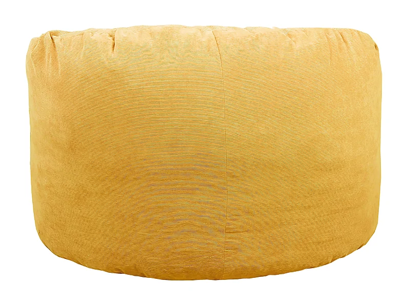 Pouf velours côtelé jaune 100 cm