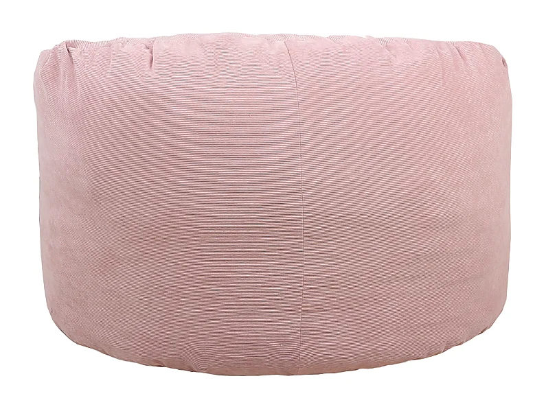 Pouf velours côtelé rose 100 cm
