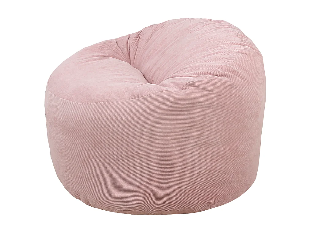 Pouf velours côtelé rose 100 cm