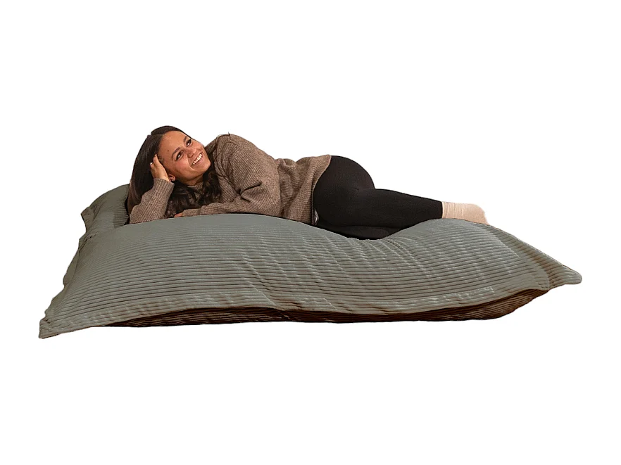 Pouf in velluto a coste Grigio antracite 180 x 140 cm