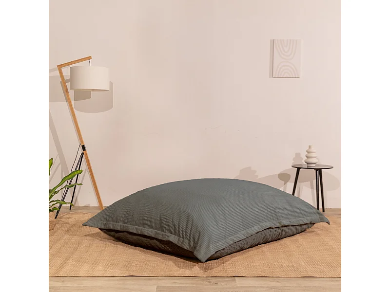 Pouf in velluto a coste Grigio antracite 180 x 140 cm