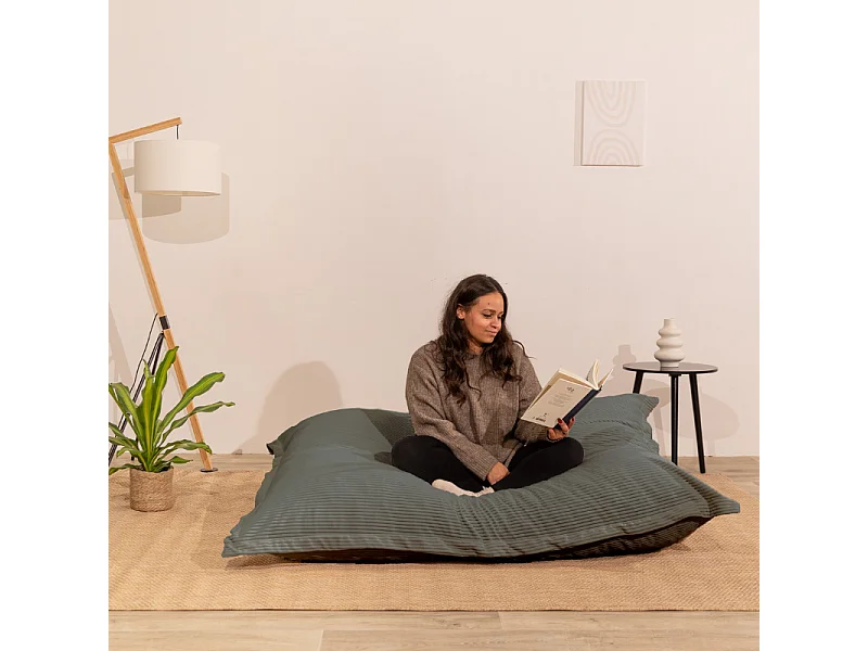 Pouf in velluto a coste Grigio antracite 180 x 140 cm