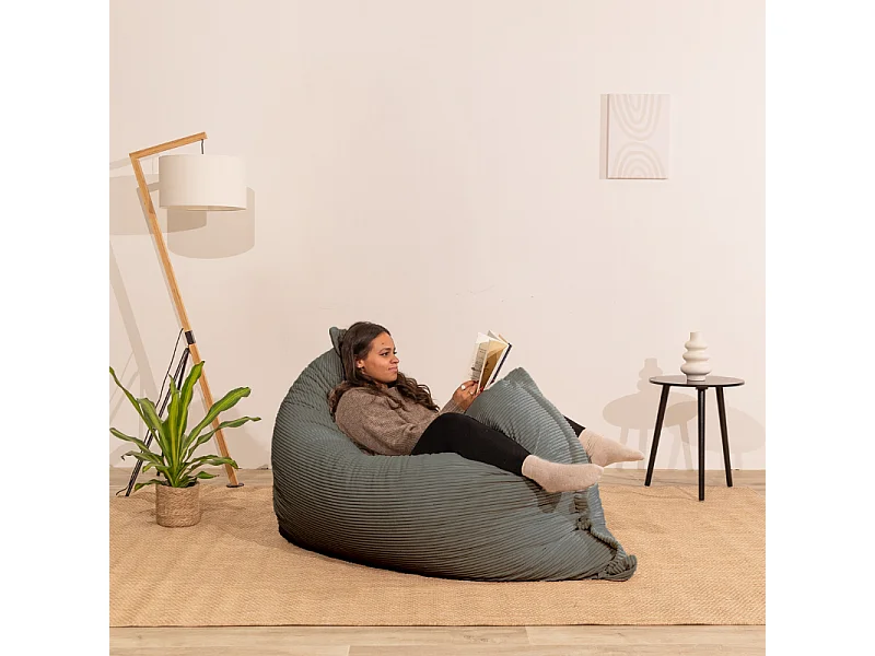 Pouf in velluto a coste Grigio antracite 180 x 140 cm
