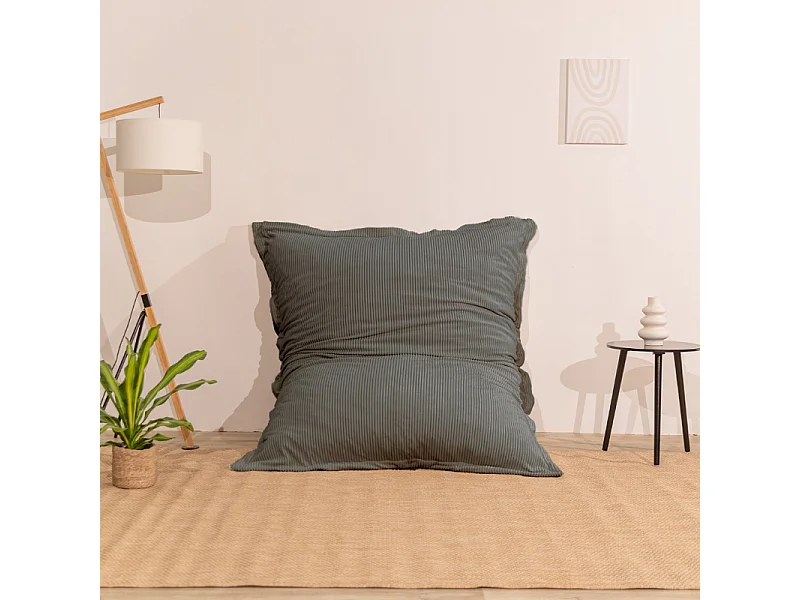 Pouf in velluto a coste Grigio antracite 180 x 140 cm