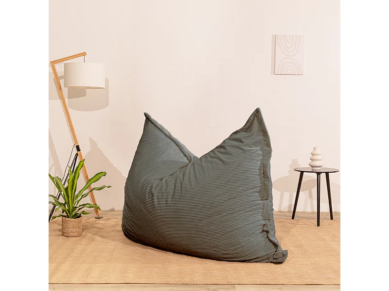 Pouf in velluto a coste Grigio antracite 180 x 140 cm