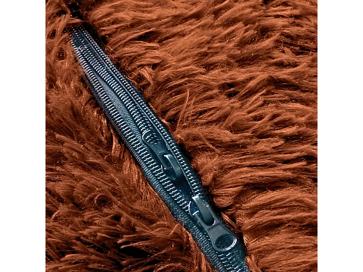 Puf gigante de pelo marrón 120 cm