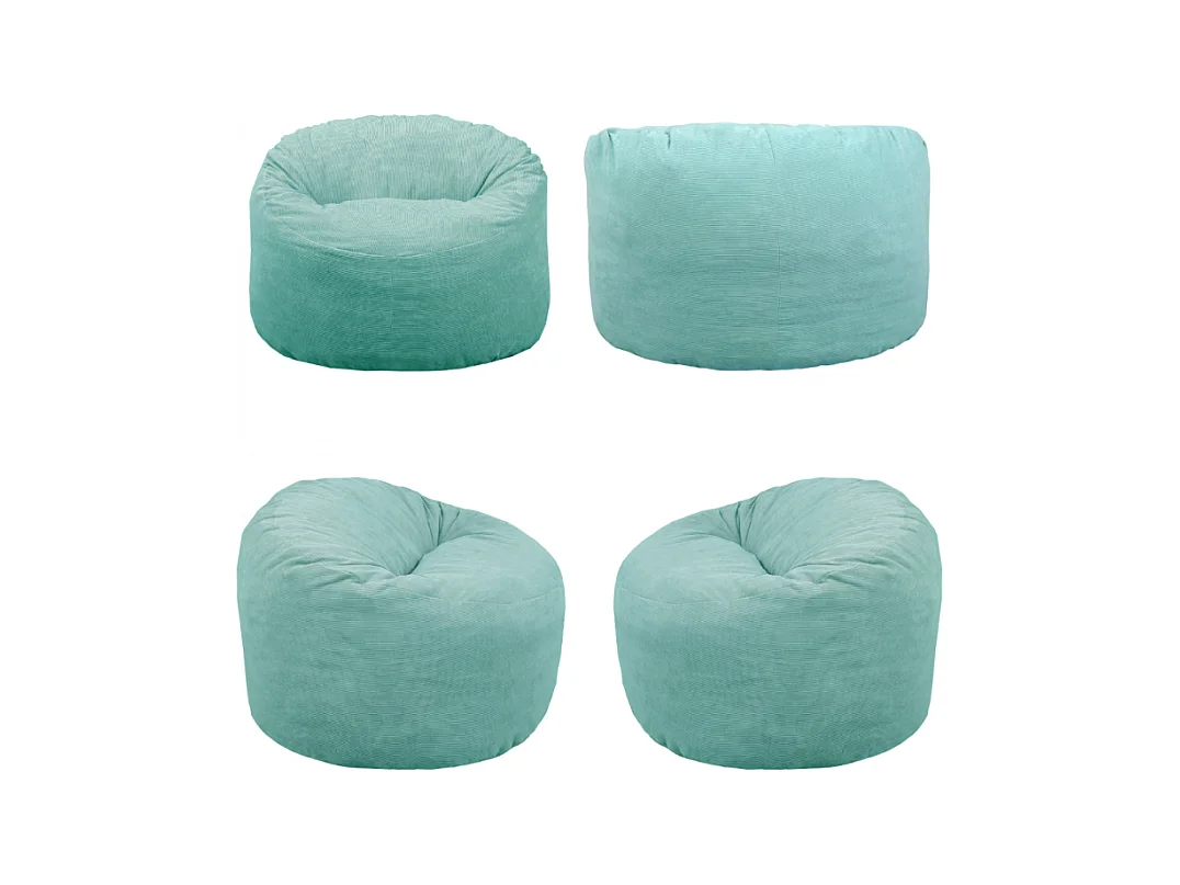 Pouf velours côtelé vert 100 cm