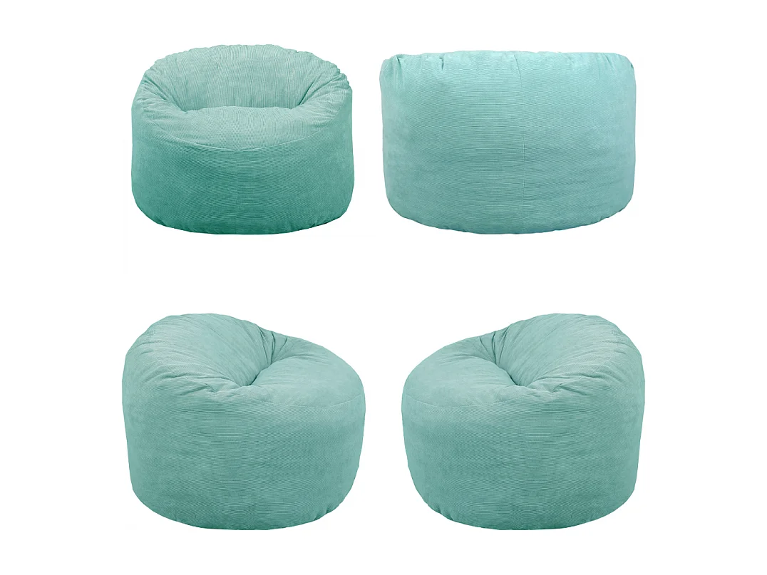 Pouf velours côtelé vert 100 cm