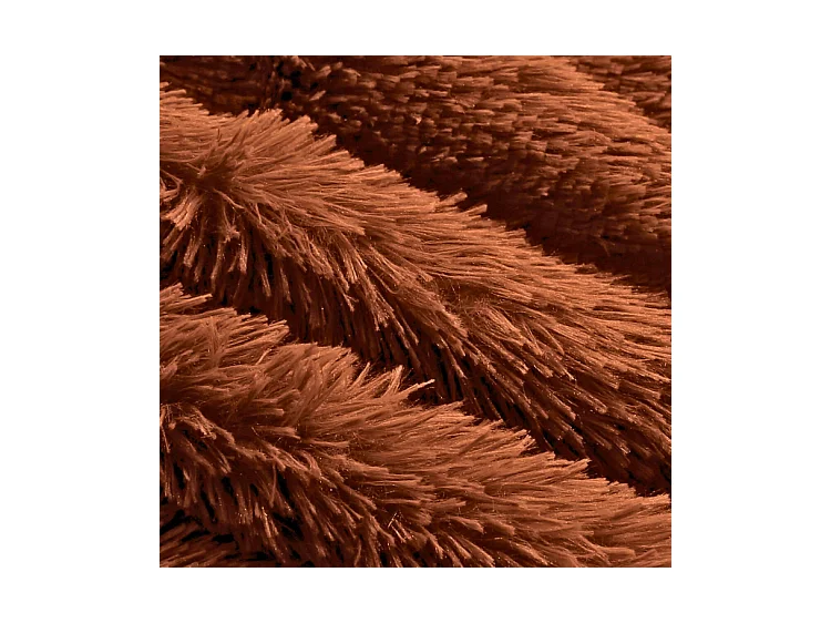 Reuze chocoladebruine poef met nepbont, 200 cm