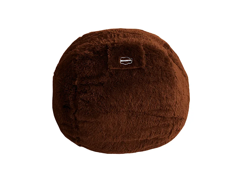 Reuze chocoladebruine poef met nepbont, 200 cm