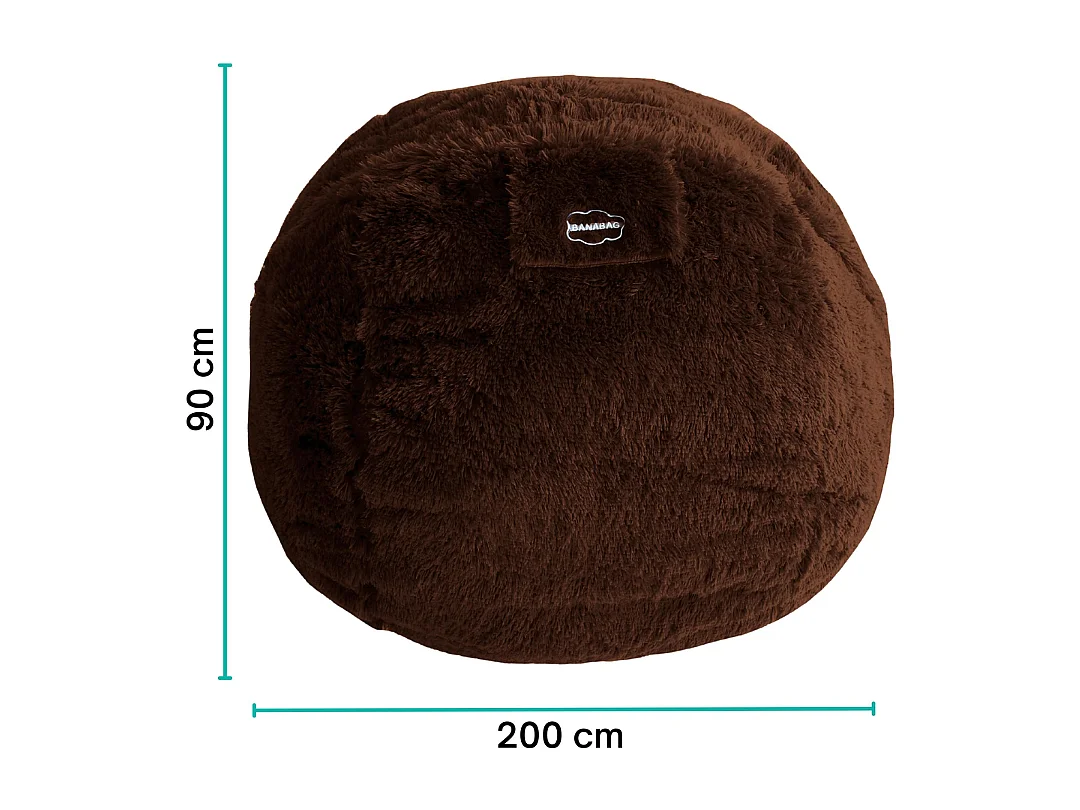 XL Pouf aus Fell 200 cm, Braun