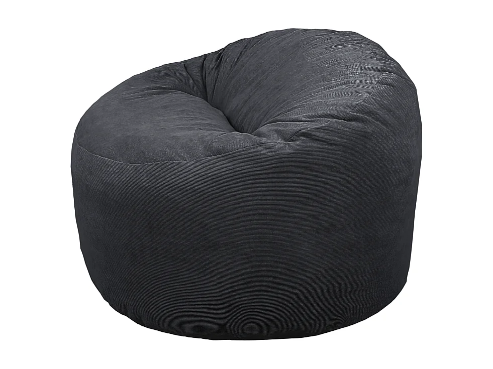 Pouf velours côtelé noir 100 cm