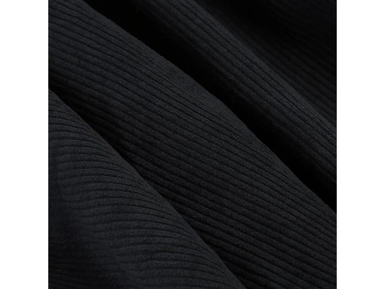 Pouf velours côtelé noir 100 cm