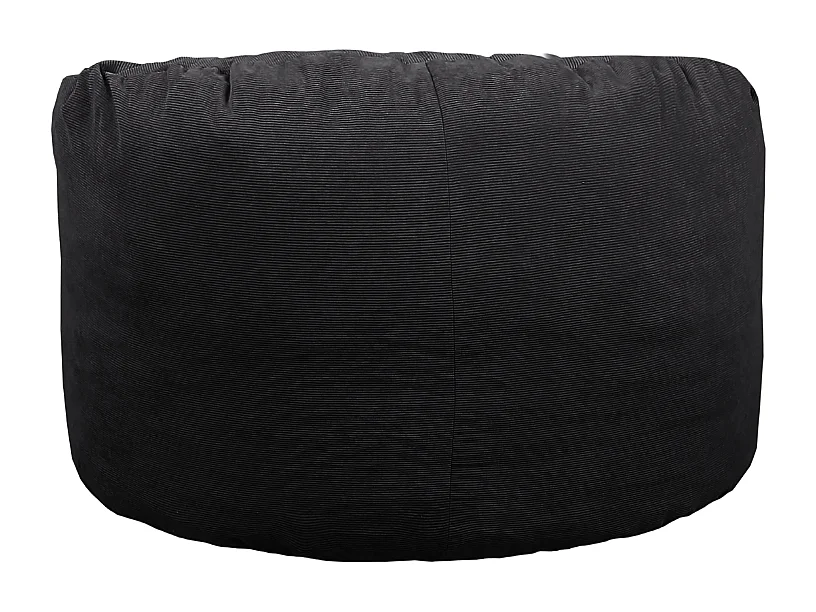 Pouf velours côtelé noir 100 cm