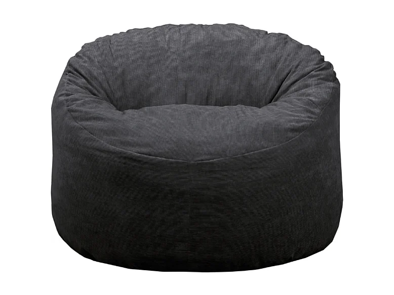 Pouf velours côtelé noir 100 cm