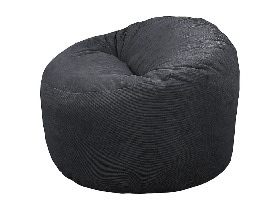 Pouf velours côtelé noir 100 cm