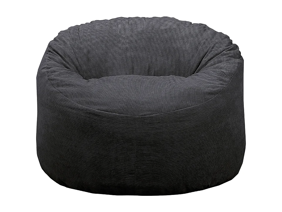 Pouf velours côtelé noir 100 cm