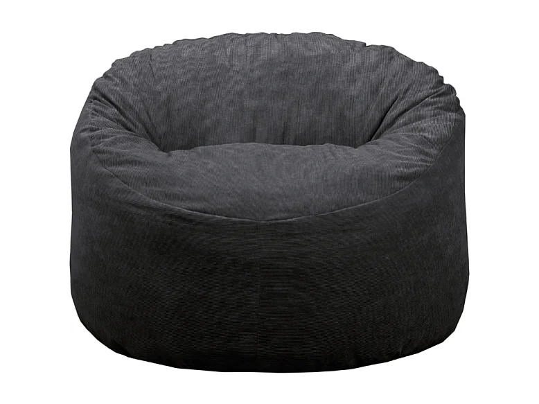 Pouf velours côtelé noir 100 cm