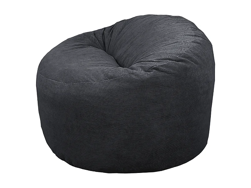 Pouf velours côtelé noir 100 cm