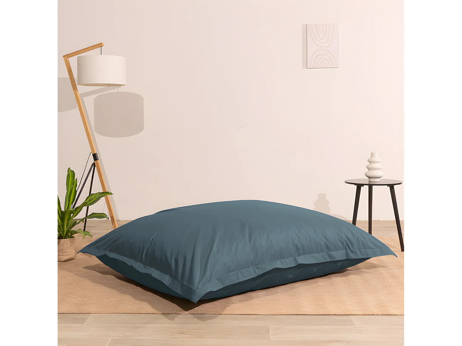 Pouf extérieur imperméable déhoussable anti-uv gris foncé 140 x 180 cm