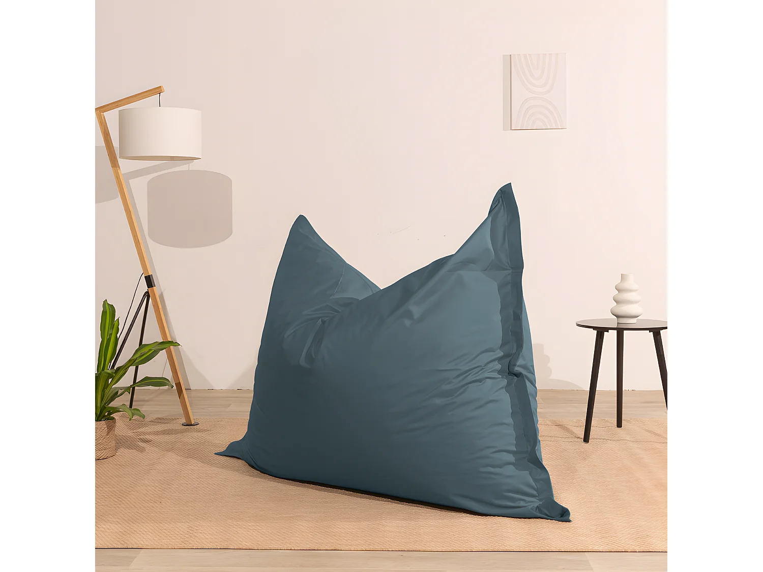 Pouf extérieur imperméable déhoussable anti-uv gris foncé 140 x 180 cm