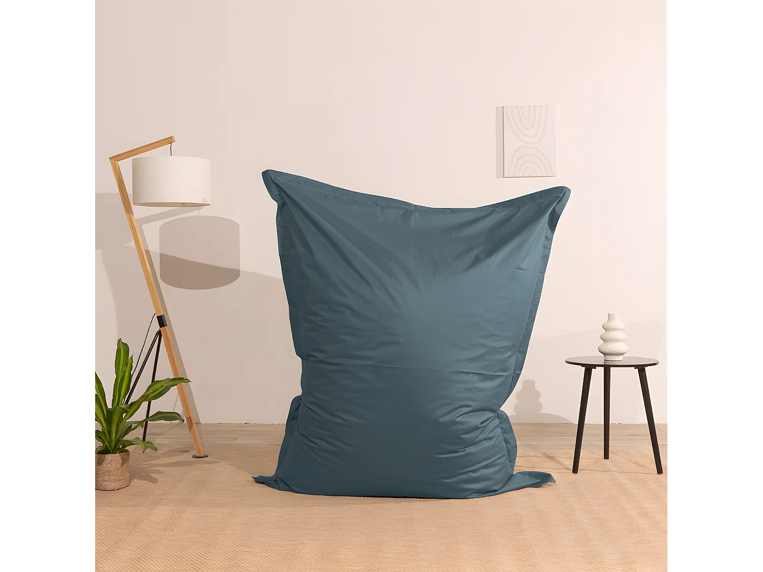 Pouf extérieur imperméable déhoussable anti-uv gris foncé 140 x 180 cm