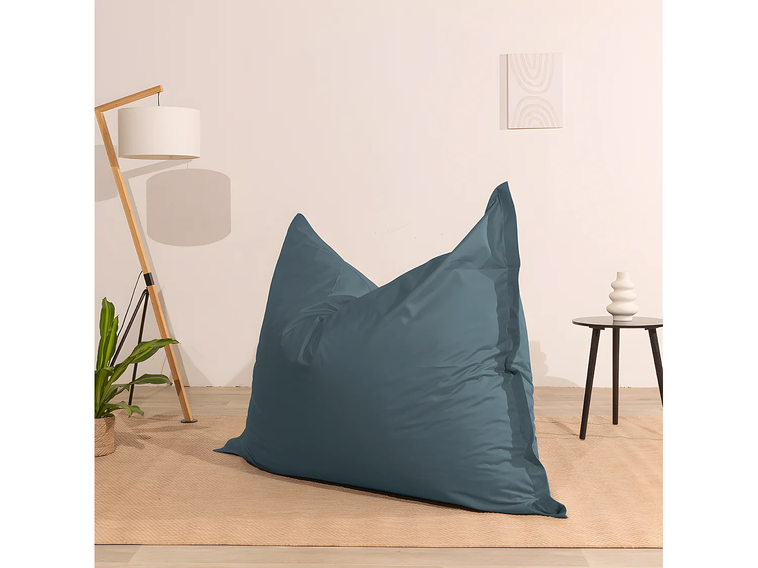 Pouf extérieur imperméable déhoussable anti-uv gris foncé 140 x 180 cm