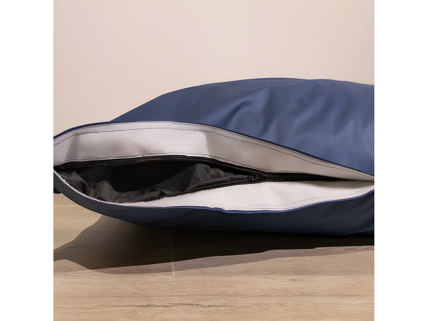 Pouf extérieur imperméable déhoussable anti-uv bleu 140 x 180 cm