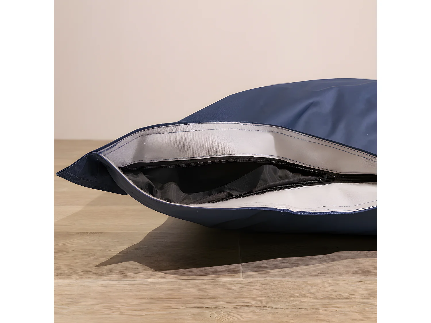 Pouf extérieur imperméable déhoussable anti-uv bleu 140 x 180 cm