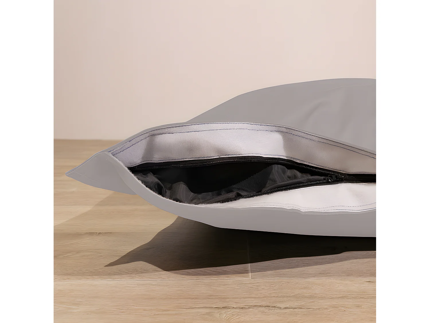 Pouf extérieur imperméable déhoussable anti-uv gris clair 140 x 180 cm