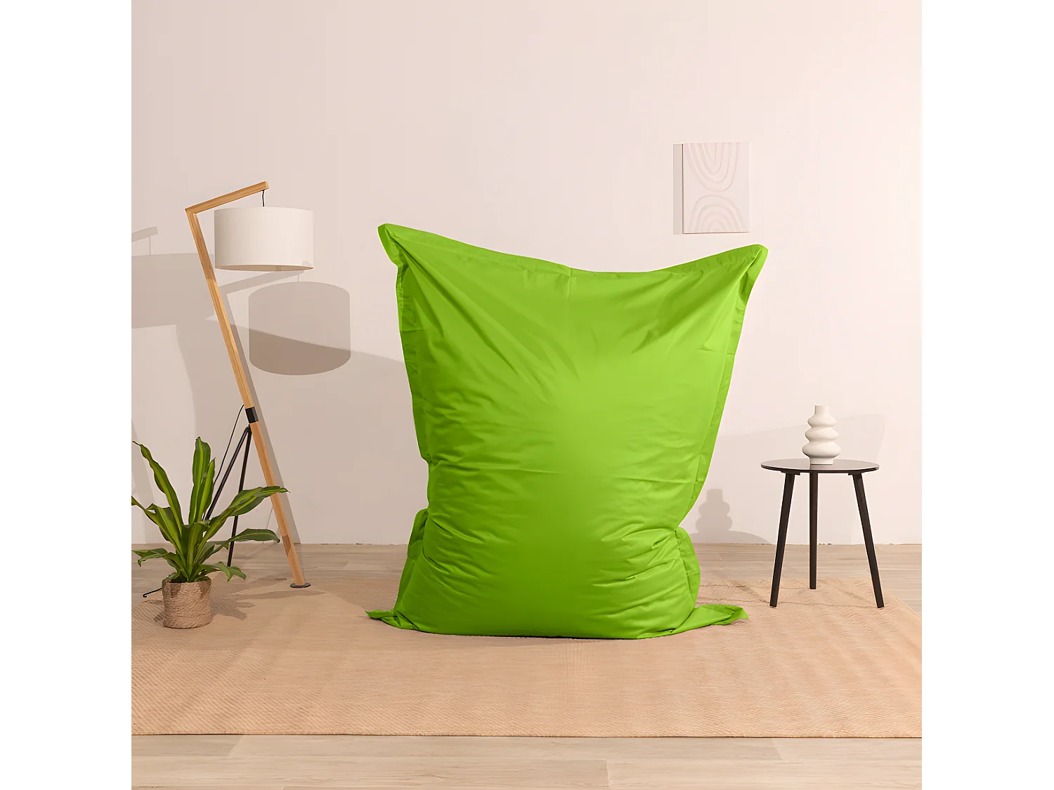 Pouf extérieur imperméable déhoussable anti-uv vert 140 x 180 cm