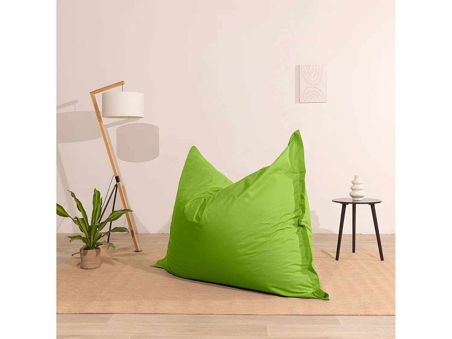 Pouf extérieur imperméable déhoussable anti-uv vert 140 x 180 cm