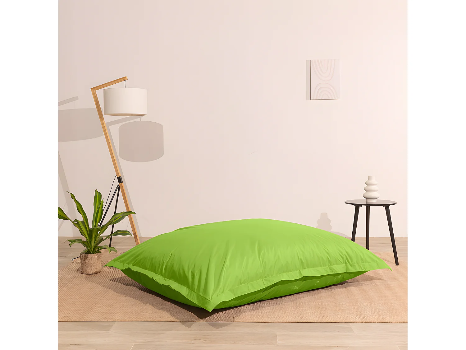 Pouf extérieur imperméable déhoussable anti-uv vert 140 x 180 cm