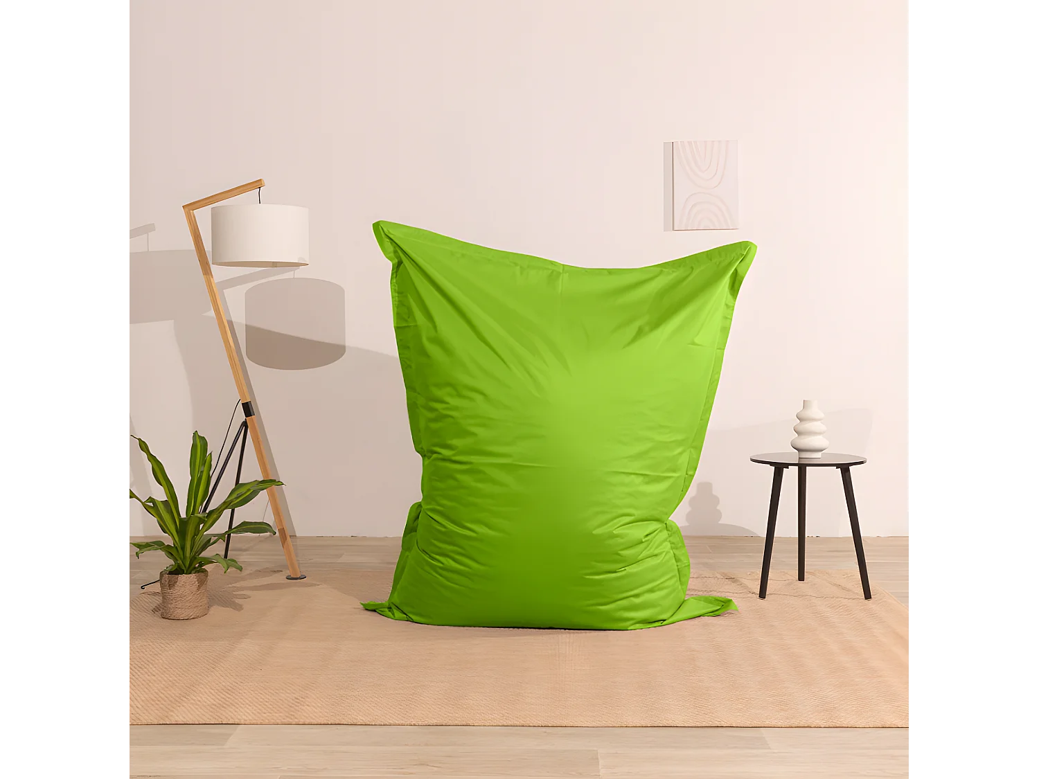 Pouf extérieur imperméable déhoussable anti-uv vert 140 x 180 cm