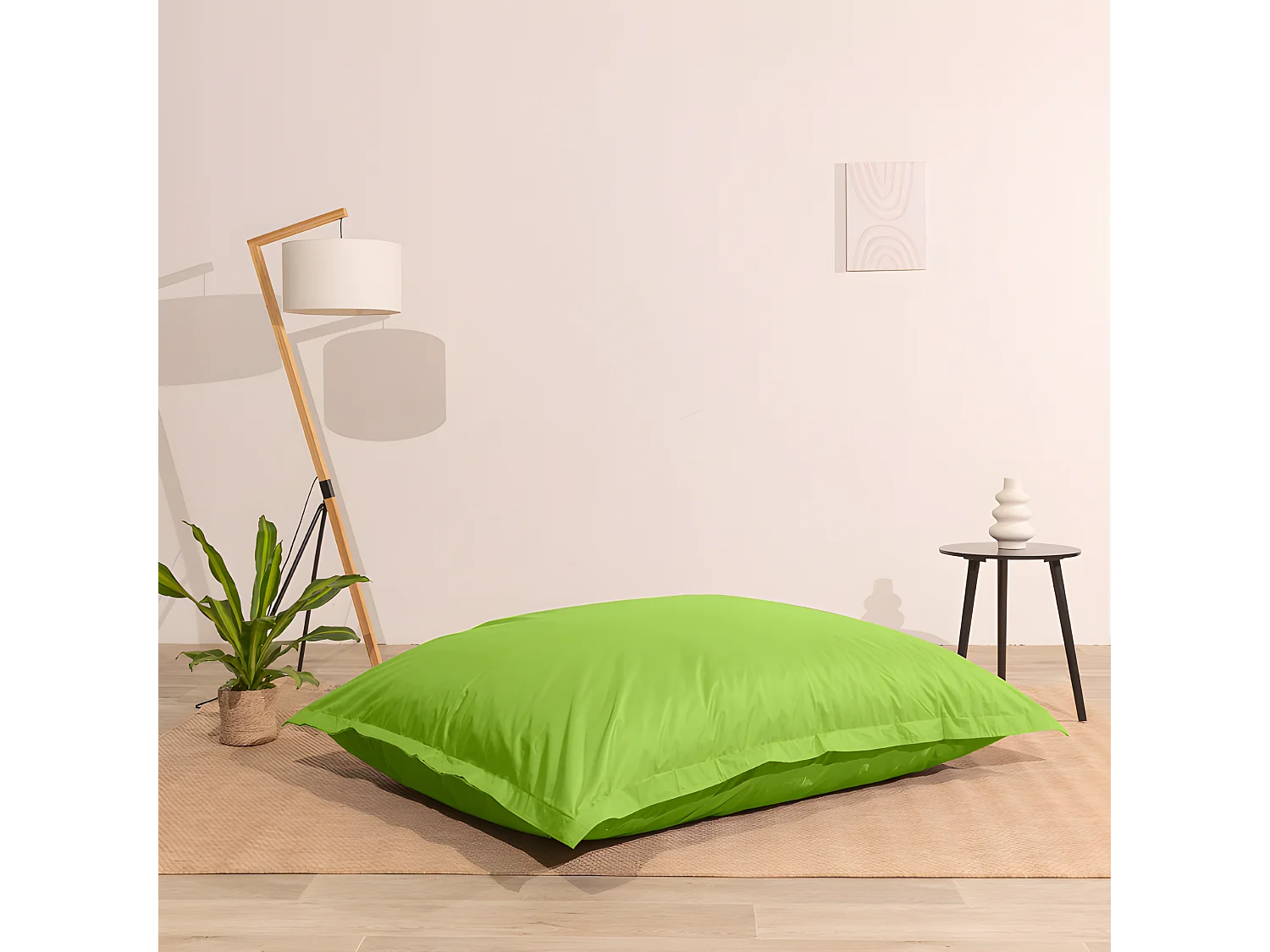 Pouf extérieur imperméable déhoussable anti-uv vert 140 x 180 cm