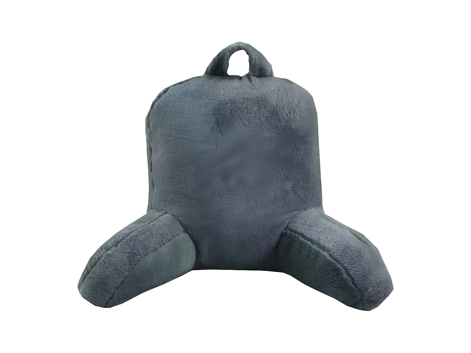 Coussin de lecture déhoussable fausse fourrure gris foncé 50 x 70 cm