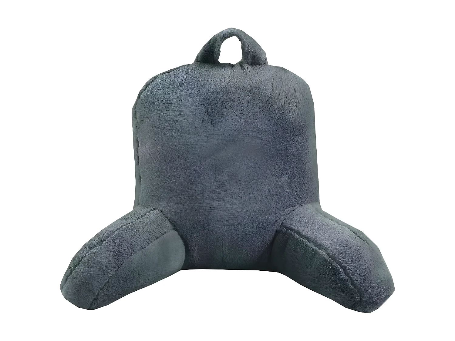 Coussin de lecture déhoussable fausse fourrure gris foncé 50 x 70 cm