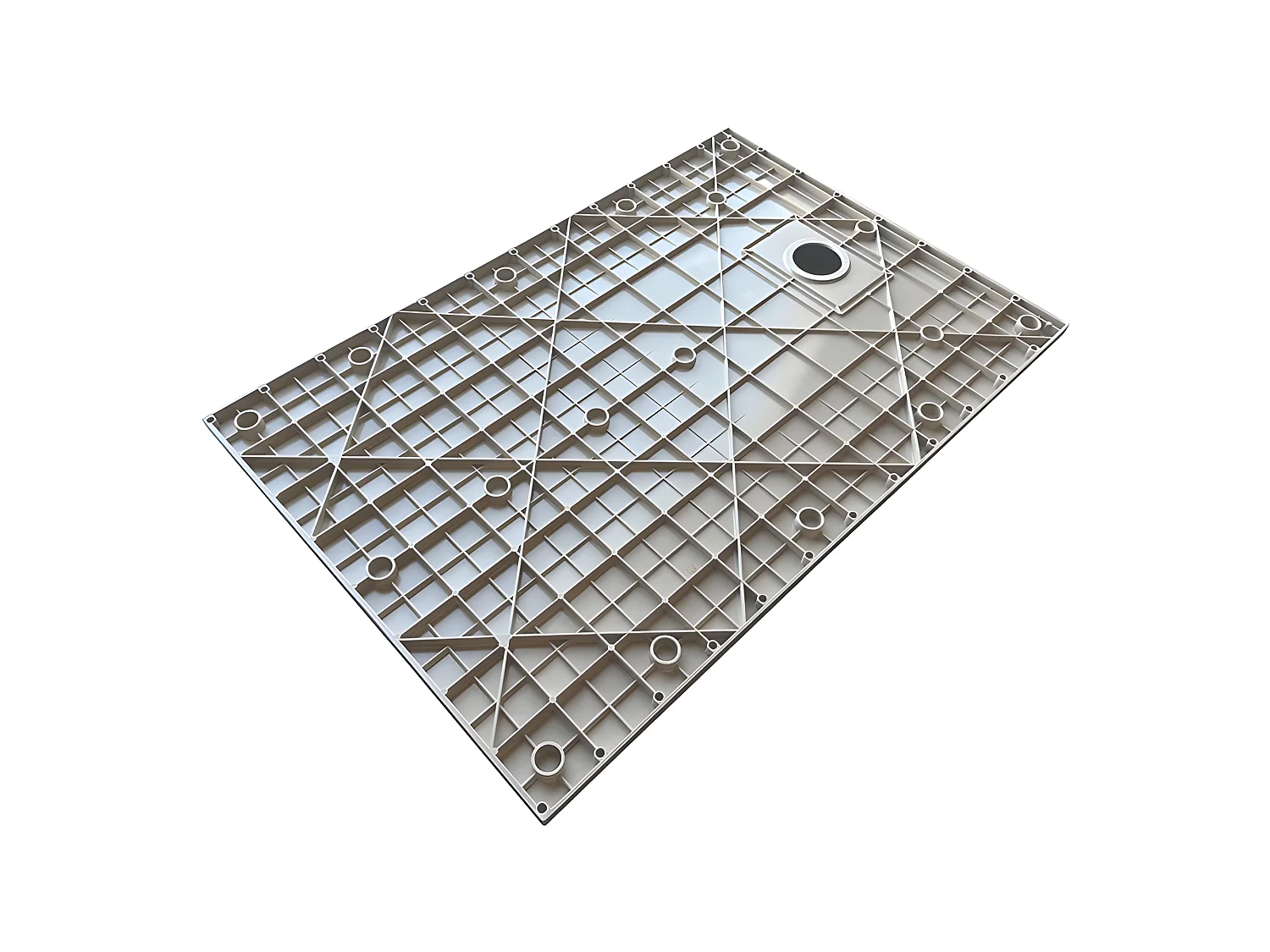 Receveur de douche  SMC en fibre de verre effet pierre avec bonde inclus H. 2,6 cm 70 x 160 Taupe