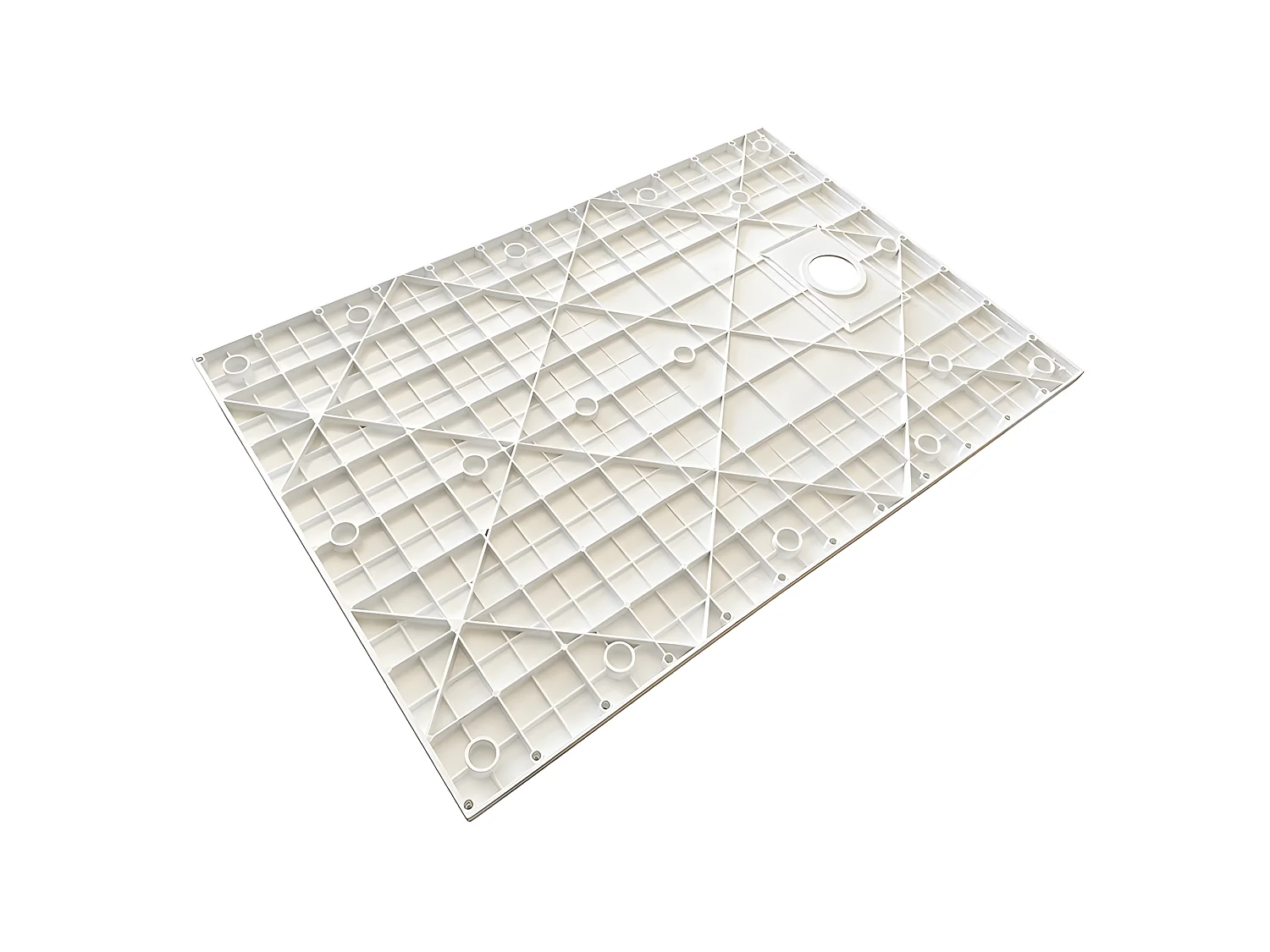 Receveur de douche  SMC en fibre de verre effet pierre avec bonde inclus H. 2,6 cm 70 x 120 Blanche