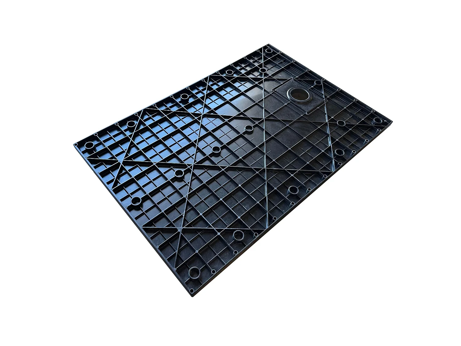 Receveur de douche  SMC en fibre de verre effet pierre avec bonde inclus H. 2,6 cm 80 x 120 Noir