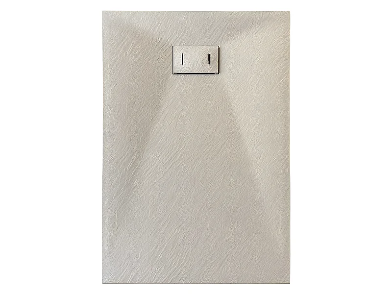 Receveur de douche  SMC en fibre de verre effet pierre avec bonde inclus H. 2,6 cm 90 x 160 Taupe